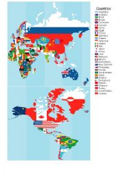 English Worksheet: Commonly-known countries