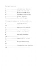 English Worksheet: There is and there are