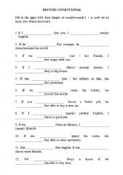 English Worksheet: Second Conditional - Sentences for practice