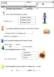 English Worksheet: 2nd term test 7th form