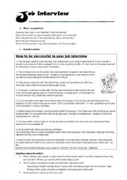 English Worksheet: Job Interview