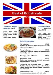 Menu 1 - best of British caf