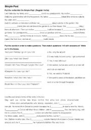 English Worksheet: Simple past- Past continuous