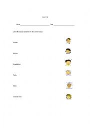 English Worksheet: Family Match 