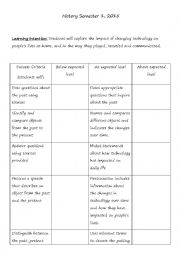 English Worksheet: criteria