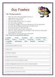 English Worksheet: Guy Fawkes Day - Video session (3,09