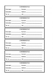 English Worksheet: Fill in the form