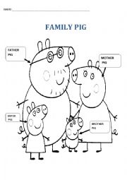 English Worksheet: FAMILY PIG