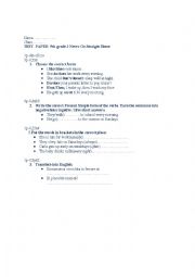 English Worksheet: Test paper Present Simple