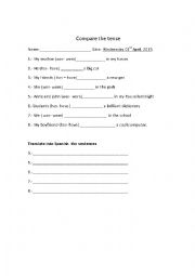 English Worksheet: simple past was were