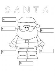 English Worksheet: Santa Label