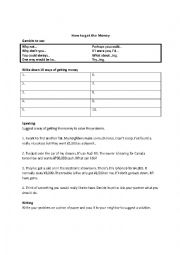 English Worksheet: How to Get Money