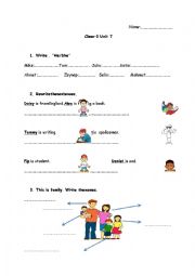English Worksheet: He She t / Who / His Her