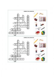 Crossword: school objects