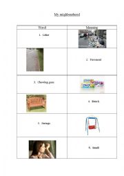 English Worksheet: My Neighbourhood