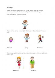 English Worksheet: My family