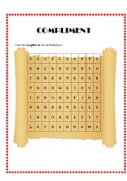 English Worksheet: compliment