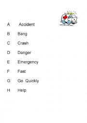 Words related to An Accident