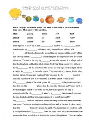 Image de Systeme solaire: Printable Solar System Reading Comprehension