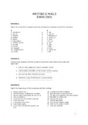 English Worksheet: emails exercises