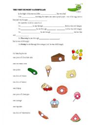 English Worksheet: The very hungry Catterpillar