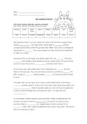 English Worksheet: My Neighbour Totoro Essay