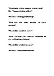 English Worksheet: Comparatives Worksheet