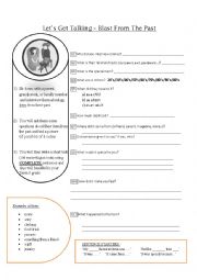 English Worksheet: Lets Get Talking - Blast From The Past