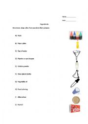 English Worksheet: Experiments material