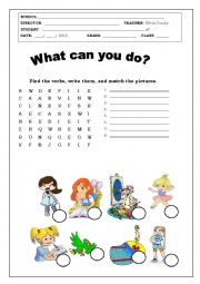 English Worksheet: What can you do?
