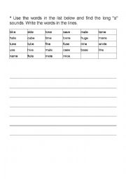 Long vowels worksheets