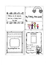 English Worksheet: My family Mini-Book