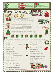 English Worksheet: Christmas Carols