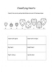 English Worksheet: Classifying Hearts