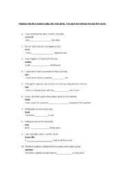 English Worksheet: Rephrasing for FCE or advanced learners