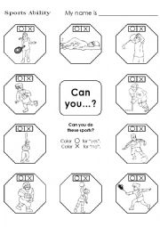 English Worksheet: can you play ...?