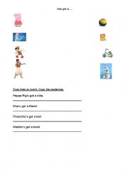 English Worksheet: has got a...