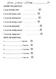 English Worksheet: do you like?