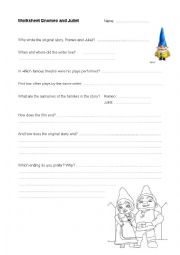 English Worksheet: Gnomeo and Juliet