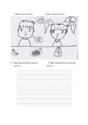 English Worksheet: What does he /she have?