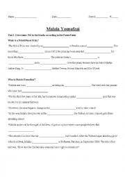 English Worksheet: He Named Me Malala