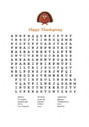 English Worksheet: Happy Thanksgiving