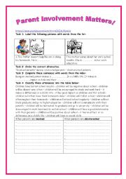 English Worksheet: 8th form lesson 5 Parents and education group session (video)