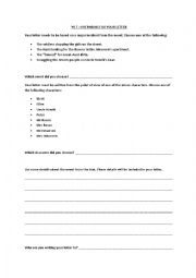 English Worksheet: Number the Stars Letter Scaffold