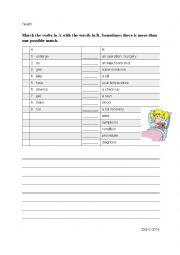 English Worksheet: Health Collocations
