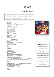English Worksheet: Fill in the gaps Last Christmas by Wham!