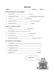 English Worksheet: THE GOING TO
