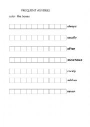 English Worksheet: frequent adverbs