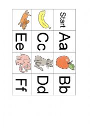 English Worksheet: alphabet domino