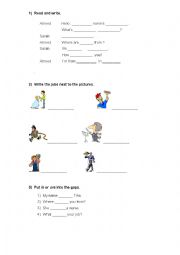 English Worksheet: Beginner HW1